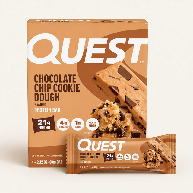Quest Chocolate Chip Cookie Dough Protein Bar front view | SnackSipGo UAE