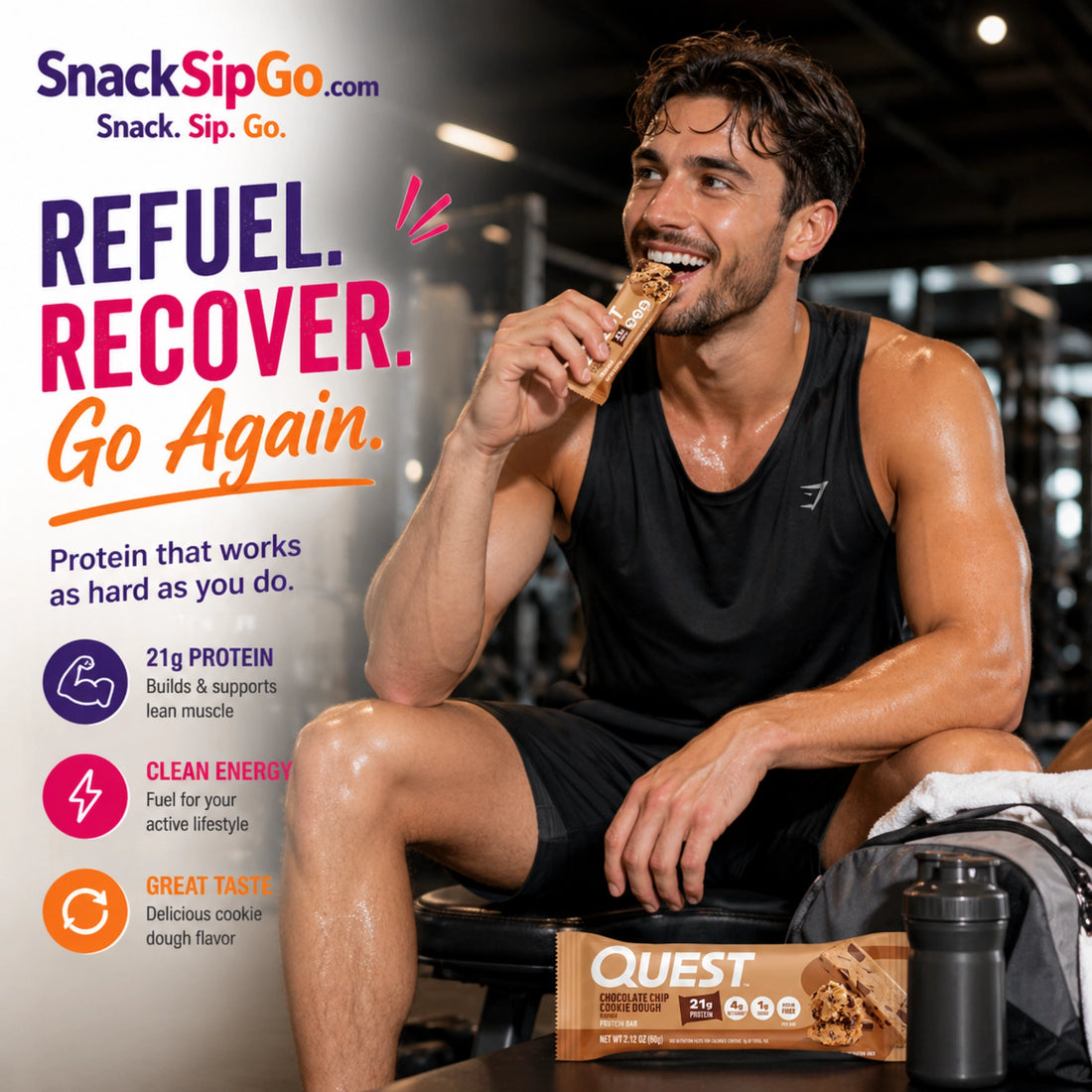 Quest Chocolate Chip Cookie Dough Protein Bar