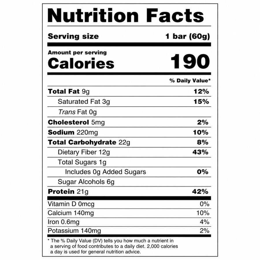 Quest Chocolate Chip Cookie Dough Protein Bar Nutrition Facts