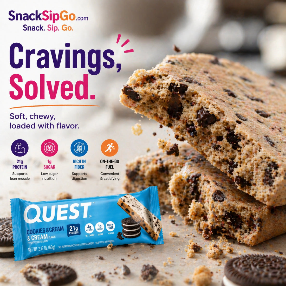 Quest Cookies & Cream Protein Bar
