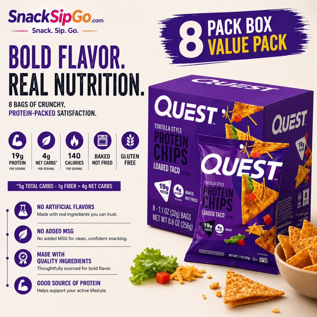 Quest Loaded Taco Tortilla Style Protein Chips