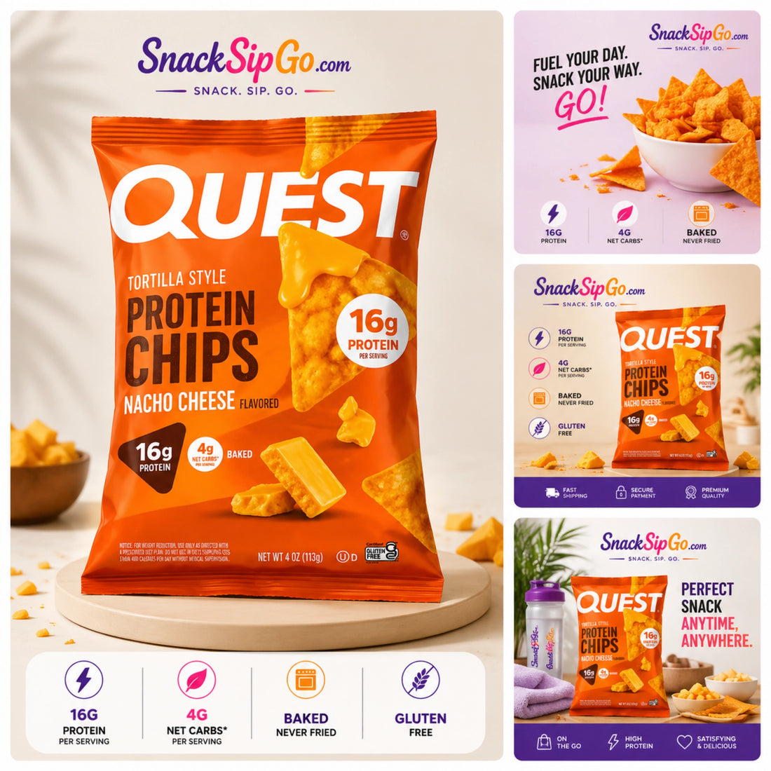 Quest Nacho Cheese Tortilla Style Protein Chips