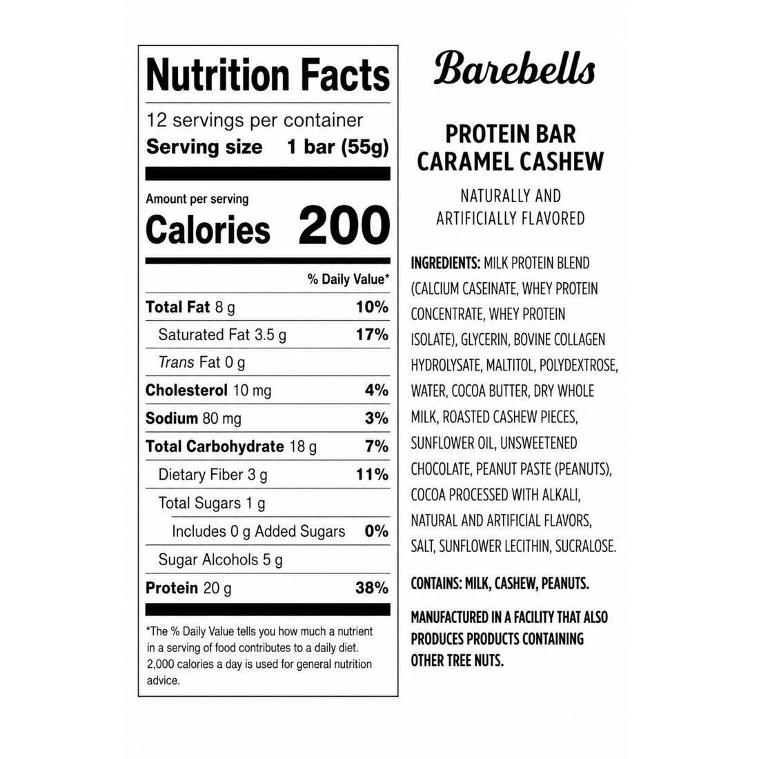 Barebells Caramel Cashew Protein Bar 55g | 20g Protein
