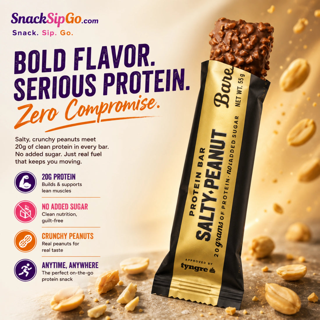 Barebells Salty Peanut Protein Bar 55g | 20g Protein