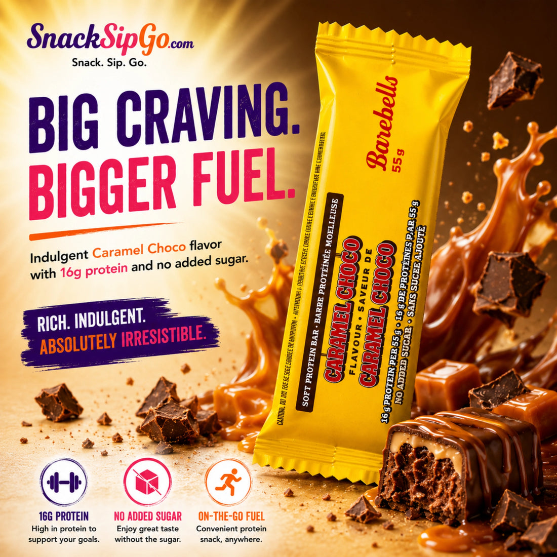 Barebells Caramel Choco Soft Protein Bar  55g | 16g Protein