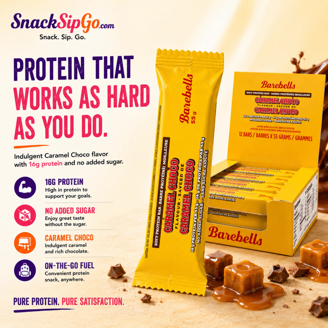 Barebells Caramel Choco Soft Protein Bar  55g | 16g Protein