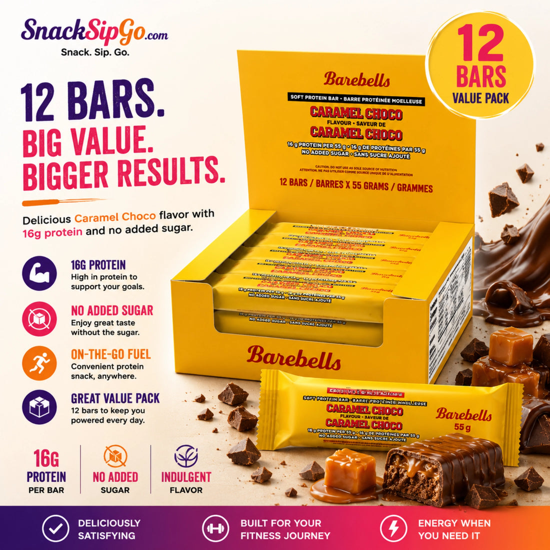 Barebells Caramel Choco Soft Protein Bar  55g | 16g Protein