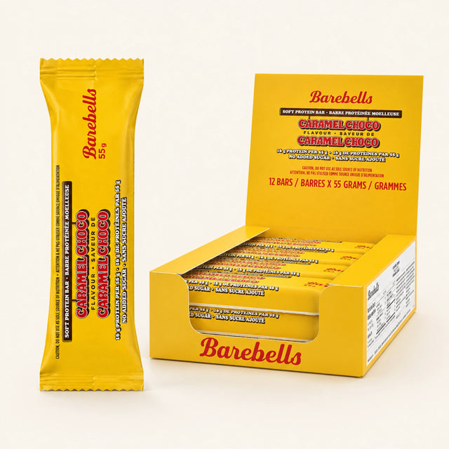 Barebells Caramel Choco Soft Protein Bar 55g | 16g Protein front view | SnackSipGo UAE