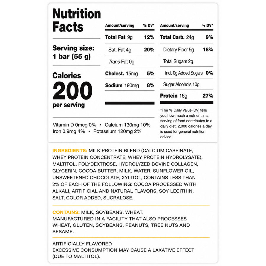 Barebells Caramel Choco Soft Protein Bar  55g | 16g Protein Nutrition Facts