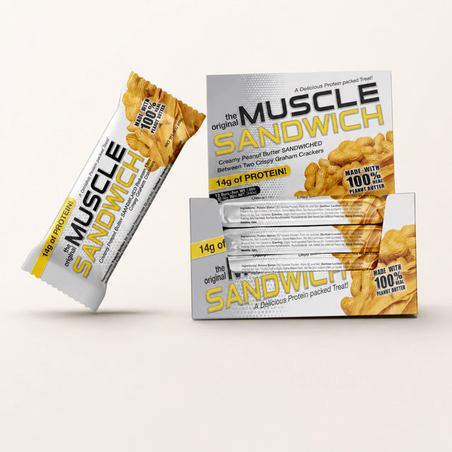 Muscle Sandwich Peanut Butter Protein Bar 56g | 14g Protein front view | SnackSipGo UAE
