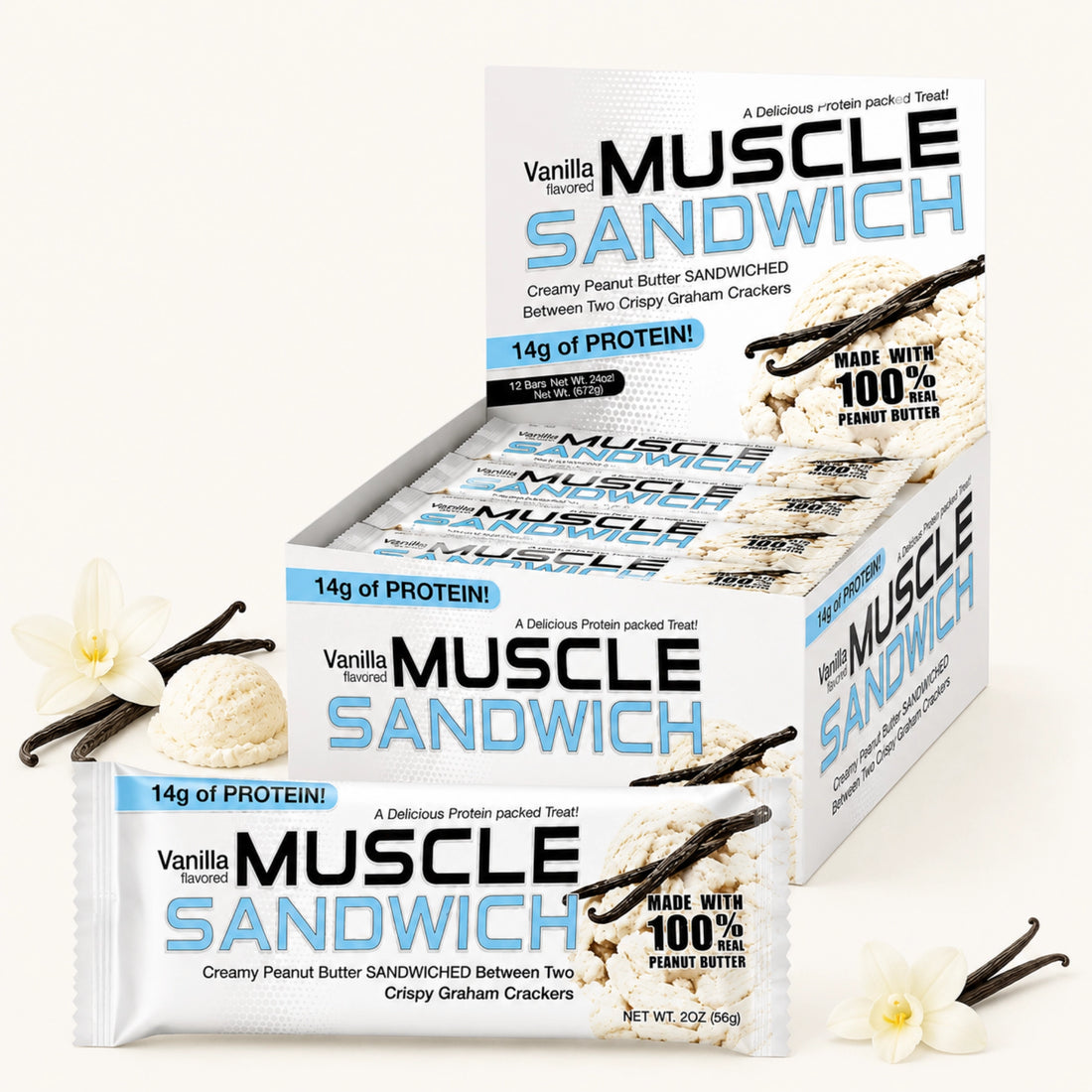 Muscle Sandwich Vanilla Protein Bar 56g | 14g Protein