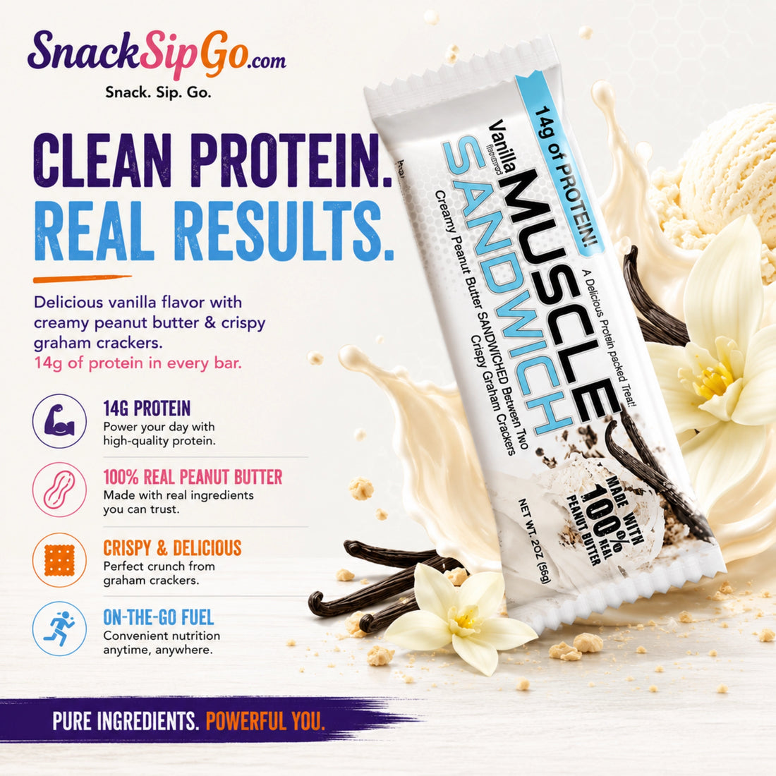 Muscle Sandwich Peanut Butter Protein Bar 56g | 14g Protein