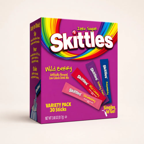Skittles Singles To Go Wild Berry Zero Sugar Drink Mix, 30 Sticks