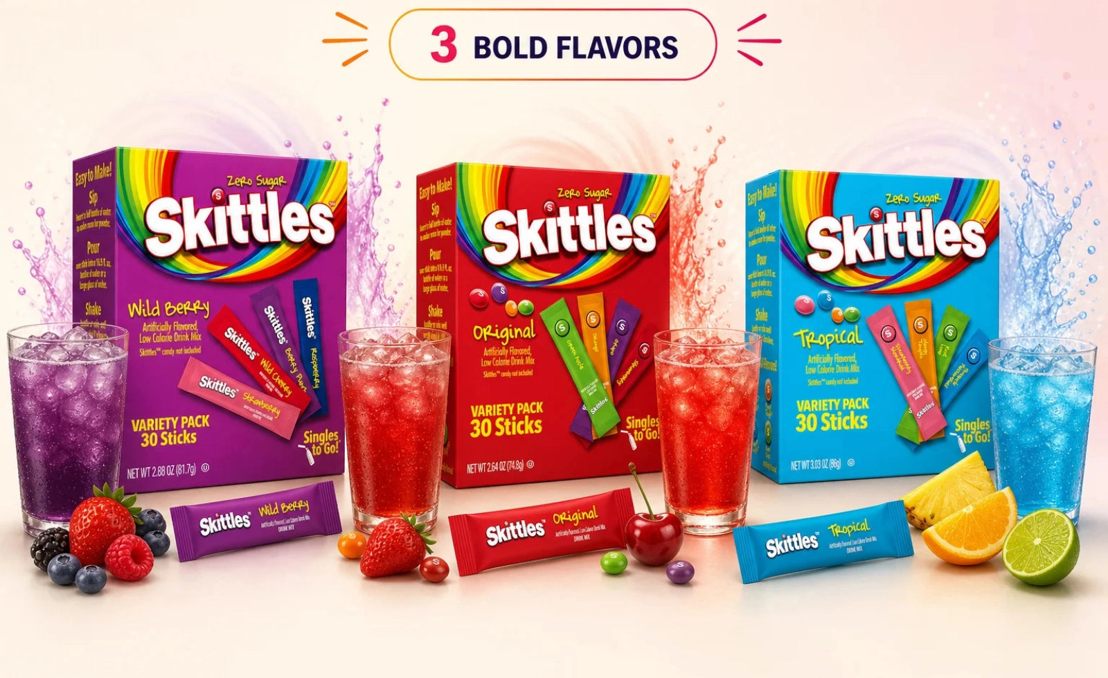 Skittles zero sugar drink mix